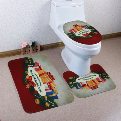 Navlaka za WC WC sjedalo Božićna prostirka za kupaonicu WC prostirka Toilette Tapa Decoration Božićna kupaonica Tampa De Vaso Sanitario 3 kom/set