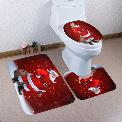 Navlaka za WC WC sjedalo Božićna prostirka za kupaonicu WC prostirka Toilette Tapa Decoration Božićna kupaonica Tampa De Vaso Sanitario 3 kom/set