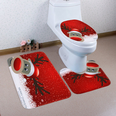 Navlaka za WC WC sjedalo Božićna prostirka za kupaonicu WC prostirka Toilette Tapa Decoration Božićna kupaonica Tampa De Vaso Sanitario 3 kom/set