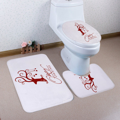 Navlaka za WC WC sjedalo Božićna prostirka za kupaonicu WC prostirka Toilette Tapa Decoration Božićna kupaonica Tampa De Vaso Sanitario 3 kom/set