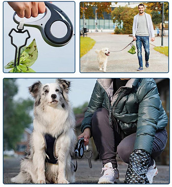Dog Poop Bags Hands-free Clip Traction Rope Dispenser Dog Poop Dispenser Dog Poop Dispenser Dog Poop Dispenser Supplies Cleaning Gat Supplies