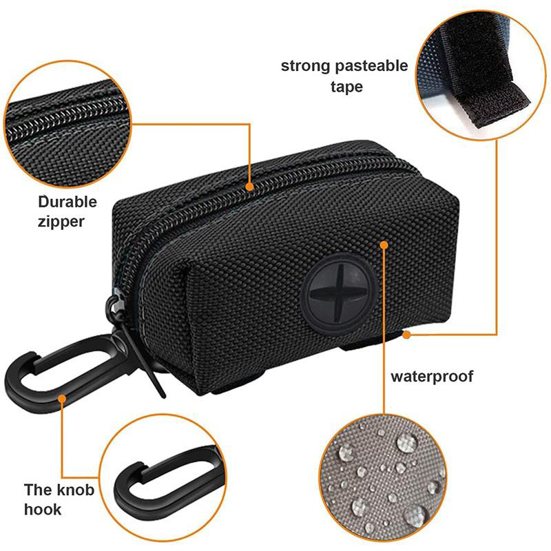 Naminių šunų išmatų maišelio laikiklis pavadėlio priedas Reguliuojamas mini kelioninis šiukšlių maišas Šunims išmatų maišelių dozatorius Gyvūnų valymo įrankiai