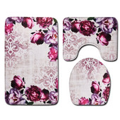 Ljubičasta Crocus prostirka za kupaonicu Cvjetna toaletna prostirka protiv klizanja WC navlaka za sjedalo Tepisi s printom Kupaonski tepih za uređenje doma 1 kom deka