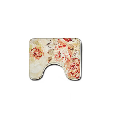 Ljubičasta Crocus prostirka za kupaonicu Cvjetna toaletna prostirka protiv klizanja WC navlaka za sjedalo Tepisi s printom Kupaonski tepih za uređenje doma 1 kom deka