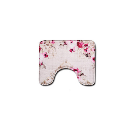 Ljubičasta Crocus prostirka za kupaonicu Cvjetna toaletna prostirka protiv klizanja WC navlaka za sjedalo Tepisi s printom Kupaonski tepih za uređenje doma 1 kom deka