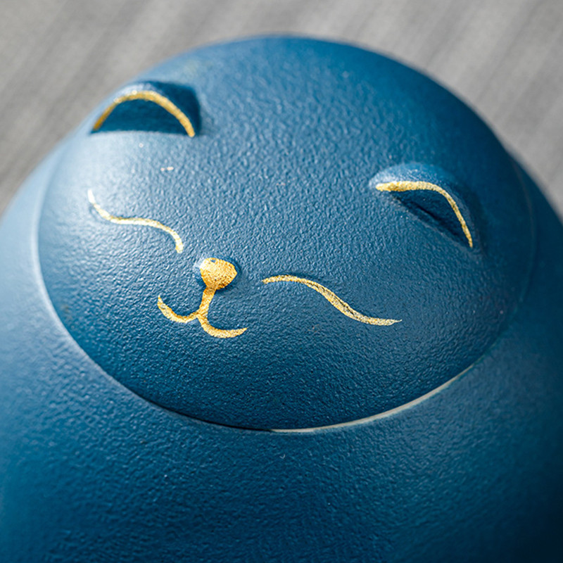 Urna za pepeo kućnih ljubimaca - Memorijalne urne za kremiranje u obliku mačke - Ručno izrađene crne ukrasne urne za pogreb, urna za mačke, urna za psa, urna za kućne ljubimce