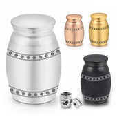 Mini 16x25 mm urne za uspomene za držač ljudskog pepela za kućne ljubimce Mini urne za kremaciju za pepeo od tvrdog metala Memorijal od pepela srebrna/crna