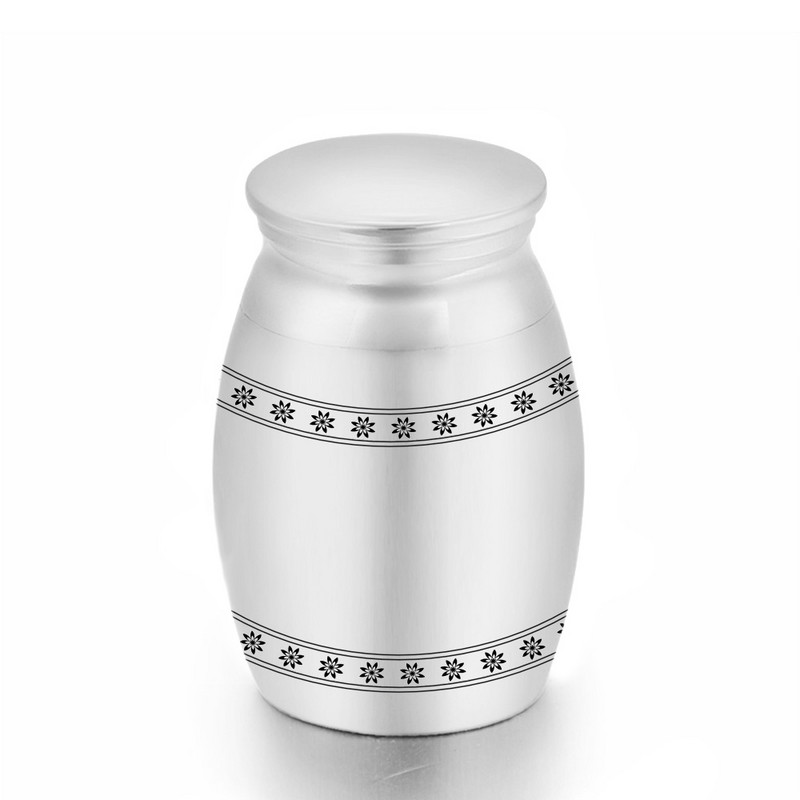Mini 16x25 mm urne za uspomene za držač ljudskog pepela za kućne ljubimce Mini urne za kremaciju za pepeo od tvrdog metala Memorijal od pepela srebrna/crna