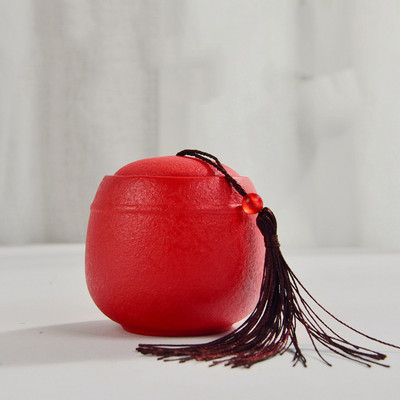 Crni keramički kovčeg Grubi memorijalni spremnik Nepropusno zatvoreno sklonište za urnu Grobnica Posuda za čuvanje pepela za kućne ljubimce Kremiranje ljudske uspomene