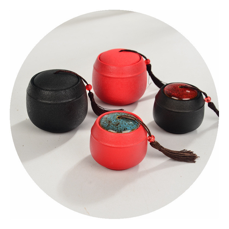 Crni keramički kovčeg Grubi memorijalni spremnik Nepropusno zatvoreno sklonište za urnu Grobnica Posuda za čuvanje pepela za kućne ljubimce Kremiranje ljudske uspomene