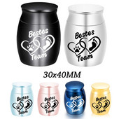 Mini kremacijske urne za pepeo od nehrđajućeg čelika Memorijalni držač za pepeo Male urne za uspomene za pepeo kućnih ljubimaca 30x40MM urna za mačke/pase/ptice