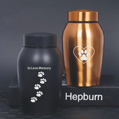 Urna za pseći pepeo Kutija za pepeo kućnih ljubimaca Crni spomen lijes od nehrđajućeg čelika Memorijal ljubimca Memorijal mačje urne Podrška za prilagođavanje uzorka