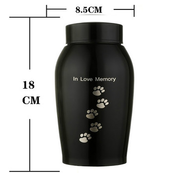 Urn for Dog Ashes Pet Ashes Box Μαύρο από ανοξείδωτο ατσάλι Αναμνηστικό φέρετρο Μνημείο κατοικίδιων ζώων Υποστήριξη μοτίβο ουρανού για γάτα Προσαρμογή
