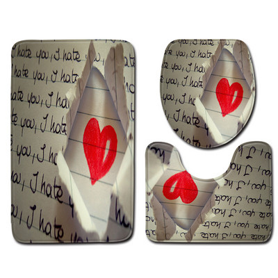 Zeegle vannas paklājiņu komplekti 3gab Vannas istabas paklāji Becach sērijas grīdas paklāji tualetes vāka pārsegs Neslīdošs vannas istabas paklājs tualetes paklājs kāju paklājiņš