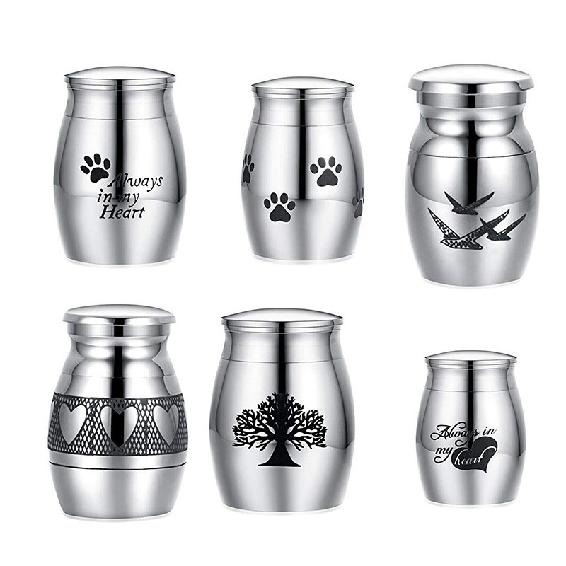 Srebrne mini urne za kremiranje ljudskog pepela Spremnik za uspomenu Staklenka Metalni spomenik Držač pepela za kućne ljubimce Pribor za uspomenu na staklenke