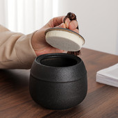 Suur must keraamiline purk jäme mälestuskonteiner Tihedalt suletav urni tuhahoidja lemmikloomade inimeste mälestuste tuhastamise jaoks