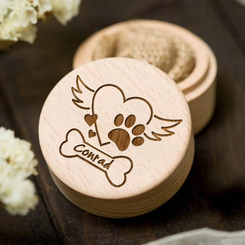 Wings Paw Print Mājdzīvnieku zobārstniecības piemiņas kaste Kaķu un suņu matu uzglabāšanas kaste Mājdzīvnieku produktu aksesuāri Mājdzīvnieki Pazudušā piemiņas dāvana draugam