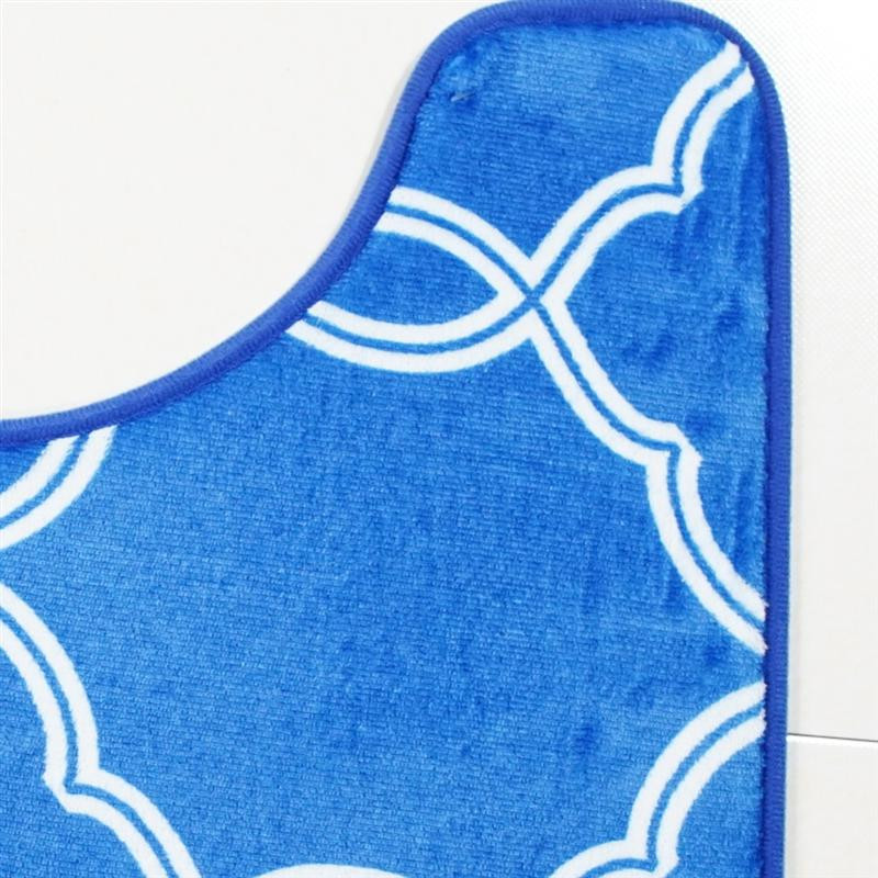 Vannas paklājiņš 3 gab/komplekts klasiska raksta tualetes pārklājs pēdu paliktnis Neslīdošs, absorbējošs vannas istabas durvju paklājiņš flaneļa mīksts vannas paklāja paklājs