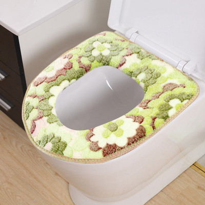 1 kom. Periva zimska topla navlaka za WC školjku Closestool Mat Kupaonski dodaci Pletenje čistih boja Mekana podloga u obliku slova O WC daska