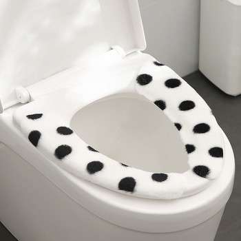 2 бр./компл. Зимно топло покривало за тоалетна седалка Closestool Mat Миещи се аксесоари за баня Мека заешка кожа Възглавница за тоалетна седалка Универсална