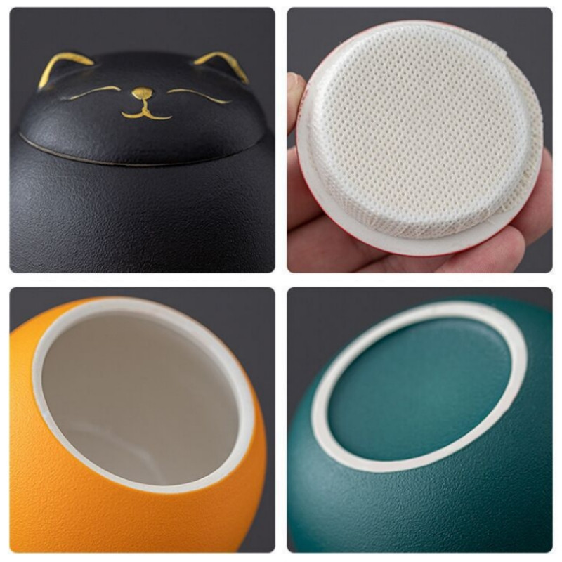 Kaķēns Seja Mājdzīvnieka urna Kaķa pelnu pods Mazs suns Keramikas piemiņas burka Kaulu Pelnu Cineru zārks Apbedīšana Kremēšana Ronis Suvenīru Dzīvnieks