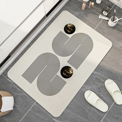 Super upijajuća prostirka za kupaonicu Neklizajuće geometrijske prostirke za kupaonicu Diatom brzo sušeći tepih za tuširanje Nordijska kuhinjska otirač tapis de bain