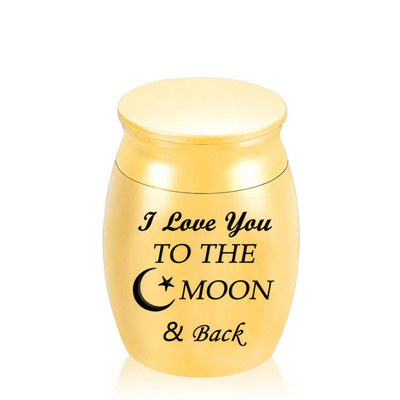 Urne za uspomenu na kremiranje slatkog zeca i mjeseca za ljudski pepeo kućnog ljubimca Mini mali pogrebni kovčeg Memorijalna posuda od titanijskog čelika