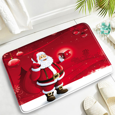 Božićni setovi prostirki za kupanje Djed Mraz Božićno drvce Kamin Umjetnost na platnu Nova godina Kupaonski dekor Protuklizna prostirka WC školjka