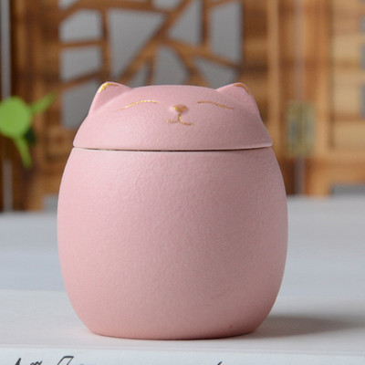 500 ml urn lemmikloomade tuha jaoks Kassikujuline mälestus tuhastamisurnid - Käsitsi valmistatud mustad dekoratiivsed urnid matusteks Kassi urn Koera urn