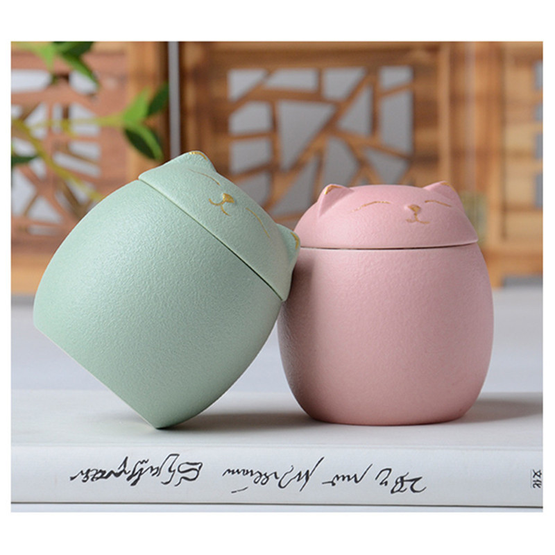 500 ml urna mājdzīvnieku pelniem Kaķa formas piemiņas kremācijas urnas - Ar rokām gatavotas melnas dekoratīvas urnas bērēm Kaķu urna Suņu urna