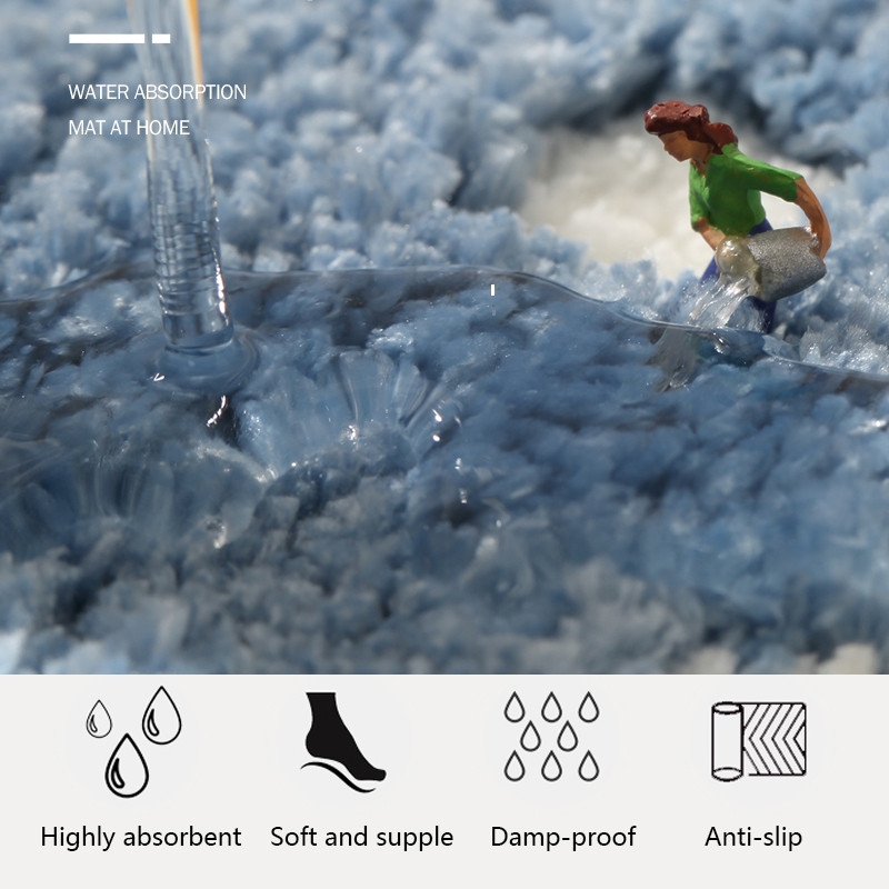 Vrijeme pranja Neklizajuća kupaonska prostirka za kadu Neklizajući tepih od koraljnog flisa Podna prostirka za tuširanje Otirač za sušenje