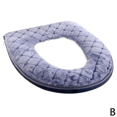 Vannas istabas tualetes sēdekļa pārsegs silts plīša tualetes pārvalks Paklāja vāks Paklājiņš Sēdeklis Tualetes mazgājams spilvens Ērts siltāks sēdeklis W6F0