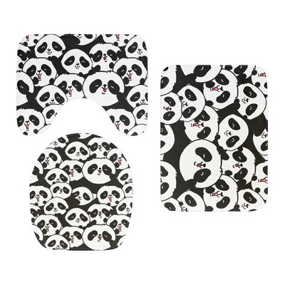 Nova mala crtana životinja, slatka garnitura navlaka za WC sjedalo, upijajući otirač za tuš kabinu, kupaonski ukras, flanelska neklizajuća podna prostirka