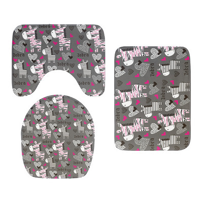 Nova mala crtana životinja, slatka garnitura navlaka za WC sjedalo, upijajući otirač za tuš kabinu, kupaonski ukras, flanelska neklizajuća podna prostirka