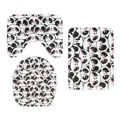 Nova mala crtana životinja, slatka garnitura navlaka za WC sjedalo, upijajući otirač za tuš kabinu, kupaonski ukras, flanelska neklizajuća podna prostirka