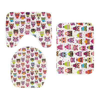 Nova mala crtana životinja, slatka garnitura navlaka za WC sjedalo, upijajući otirač za tuš kabinu, kupaonski ukras, flanelska neklizajuća podna prostirka