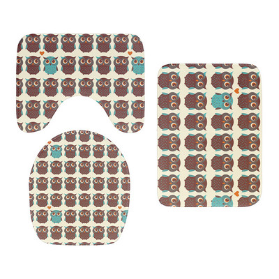 Nova mala crtana životinja, slatka garnitura navlaka za WC sjedalo, upijajući otirač za tuš kabinu, kupaonski ukras, flanelska neklizajuća podna prostirka