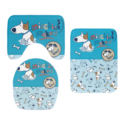 Nova mala crtana životinja, slatka garnitura navlaka za WC sjedalo, upijajući otirač za tuš kabinu, kupaonski ukras, flanelska neklizajuća podna prostirka