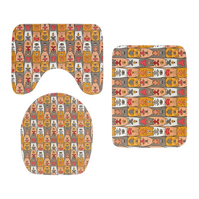 Nova mala crtana životinja, slatka garnitura navlaka za WC sjedalo, upijajući otirač za tuš kabinu, kupaonski ukras, flanelska neklizajuća podna prostirka