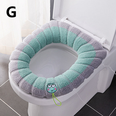 Navlaka za WC dasku Održava toplinu Crtani uzorak Closestool Mat Pletenje Meka podloga u obliku slova O WC daska Periva kupaonska oprema