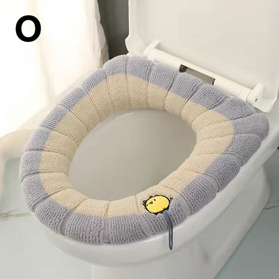 Navlaka za WC dasku Održava toplinu Crtani uzorak Closestool Mat Pletenje Meka podloga u obliku slova O WC daska Periva kupaonska oprema