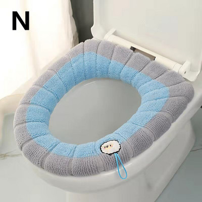 Navlaka za WC dasku Održava toplinu Crtani uzorak Closestool Mat Pletenje Meka podloga u obliku slova O WC daska Periva kupaonska oprema