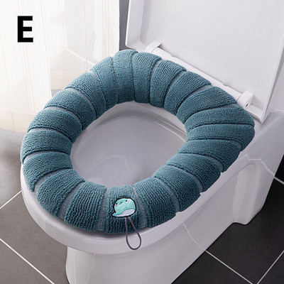 Navlaka za WC dasku Održava toplinu Crtani uzorak Closestool Mat Pletenje Meka podloga u obliku slova O WC daska Periva kupaonska oprema