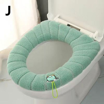 Navlaka za WC dasku Održava toplinu Crtani uzorak Closestool Mat Pletenje Meka podloga u obliku slova O WC daska Periva kupaonska oprema