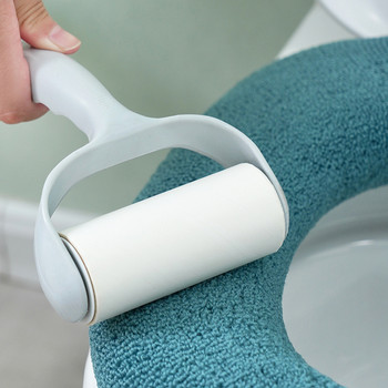 Нова удебелена постелка за покриване на тоалетна седалка Зимна топла мека миеща се подложка за табуретка Плетеща калъфка за седалка Подложка за капака на тоалетната Аксесоари за баня