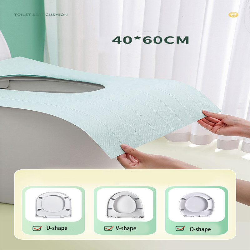 Vienreizējās lietošanas tualetes paliktnis 100% ūdensnecaurlaidīgs, drošība ceļojumi/kempingi Vannas istabas piederumi Paklājiņš Pārnēsājams tīrs tualetes vāks Tualetes sīkrīki