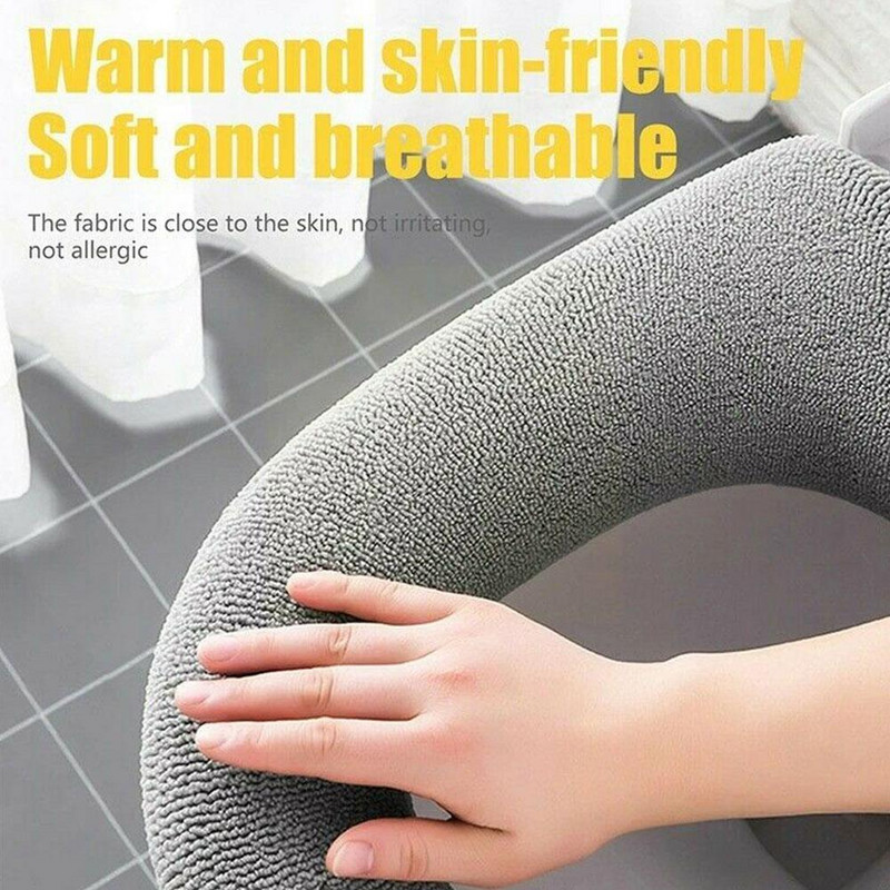 1vnt žieminis šiltas tualeto sėdynės užvalkalas Closestool kilimėlis, plaunamas mezgimo užvalkalas Bidė grynas O formos padas Minkštas vonios kambario priedai C O0L0