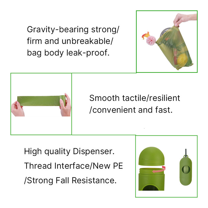 Dozator vrećica za otpad za nosač psećeg otpada Zelena crna Pribor za kućne ljubimce Pas Mačka Mali alati Držač vrećice za izmet