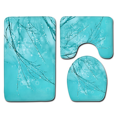 Zeegle 3Gb vannas paklājiņu komplekts tualetes sēdekļa pārvalks Vannas istabas grīdas paklāji Absorbējoši neslīdoši vannas paklāja paklāji tualetes vannas istabas paklājam