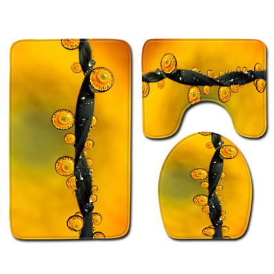 Zeegle 3Gb vannas paklājiņu komplekts tualetes sēdekļa pārvalks Vannas istabas grīdas paklāji Absorbējoši neslīdoši vannas paklāja paklāji tualetes vannas istabas paklājam